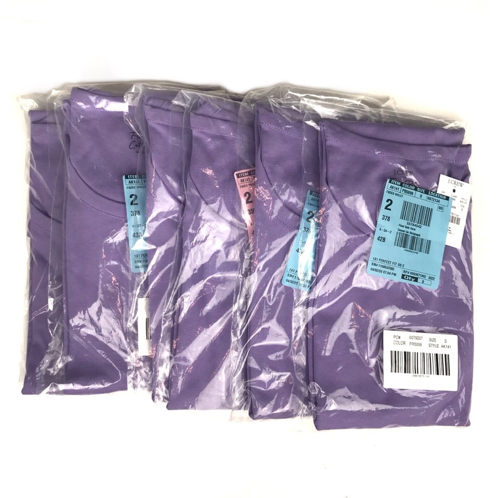 J. CREW Violet Tee Fine-Rib Short Sleeve Crewneck - Picture 3 of 5